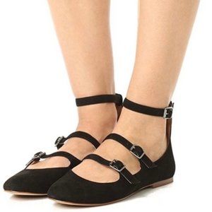 Madewell Elsa Triple Strap Black Flats